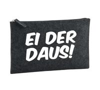 Huuraa Toiletry Bag Ei der Daus Schriftzug Gift Cosmetic Bag Charcoal 1 Liter Felt Ei der Daus Schriftzug Gift idea