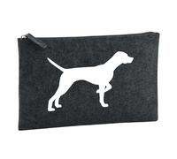 Huuraa Toiletry Bag English Pointer Gift Cosmetic Bag Charcoal 1 Liter Felt English Pointer Gift idea