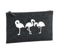 Huuraa Toiletry Bag Flamingos Gift Cosmetic Bag Charcoal 1 Liter Felt Flamingos Gift idea