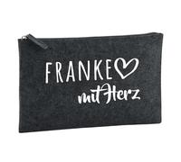 Huuraa Toiletry Bag Franke mit Herz Gift Cosmetic Bag Charcoal 1 Liter Felt Franke mit Herz Gift idea