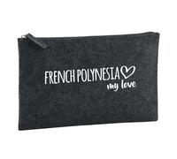 Huuraa Toiletry Bag French Polynesia My Love Gift Cosmetic Bag Charcoal 1 Liter Felt French Polynesia My Love Gift idea