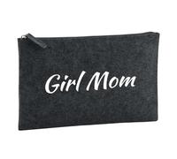 Huuraa Toiletry Bag Girl Mom Schriftzug Gift Cosmetic Bag Charcoal 1 Liter Felt Girl Mom Schriftzug Gift idea