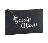 Huuraa Toiletry Bag Gossip Queen Krone Gift Cosmetic Bag Charcoal 1 Liter Felt Gossip Queen Krone Gift idea