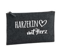 Huuraa Toiletry Bag Harzerin mit Herz Gift Cosmetic Bag Charcoal 1 Liter Felt Harzerin mit Herz Gift idea