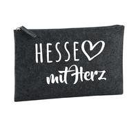 Huuraa Toiletry Bag Hesse mit Herz Gift Cosmetic Bag Charcoal 1 Liter Felt Hesse mit Herz Gift idea