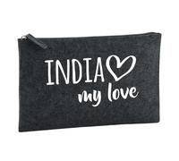 Huuraa Toiletry Bag India My Love Gift Cosmetic Bag Charcoal 1 Liter Felt India My Love Gift idea