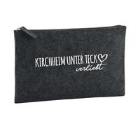 Huuraa Toiletry Bag Kirchheim Unter Teck verliebt Gift Cosmetic Bag Charcoal 1 Liter Felt Kirchheim Unter Teck verliebt Gift idea