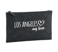 Huuraa Toiletry Bag Los Angeles My Love Gift Cosmetic Bag Charcoal 1 Liter Felt Los Angeles My Love Gift idea