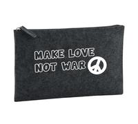 Huuraa Toiletry Bag Make Love not War Gift Cosmetic Bag Charcoal 1 Liter Felt Make Love not War Gift idea