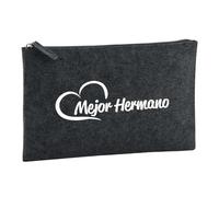 Huuraa Toiletry Bag Mejor Hermano Gift Cosmetic Bag Charcoal 1 Liter Felt Mejor Hermano Gift idea