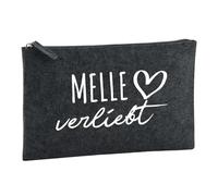 Huuraa Toiletry Bag Melle verliebt Gift Cosmetic Bag Charcoal 1 Liter Felt Melle verliebt Gift idea