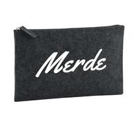 Huuraa Toiletry Bag Merde Gift Cosmetic Bag Charcoal 1 Liter Felt Merde Gift idea
