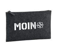 Huuraa Toiletry Bag Moin Kompass Gift Cosmetic Bag Charcoal 1 Liter Felt Moin Kompass Gift idea