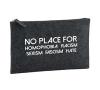 Huuraa Toiletry Bag No Homophobia Racism Hate Gift Cosmetic Bag Charcoal 1 Liter Felt No Homophobia Racism Hate Gift idea