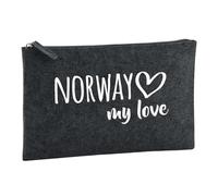 Huuraa Toiletry Bag Norway My Love Gift Cosmetic Bag Charcoal 1 Liter Felt Norway My Love Gift idea