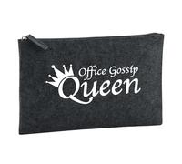 Huuraa Toiletry Bag Office Gossip Queen Krone Gift Cosmetic Bag Charcoal 1 Liter Felt Office Gossip Queen Krone Gift idea