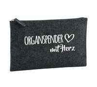 Huuraa Toiletry Bag Organspender mit Herz Gift Cosmetic Bag Charcoal 1 Liter Felt Organspender mit Herz Gift idea