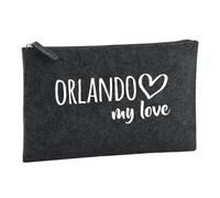 Huuraa Toiletry Bag Orlando Gift Cosmetic Bag Charcoal 1 Liter Felt Orlando Gift idea