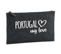 Huuraa Toiletry Bag Portugal My Love Gift Cosmetic Bag Charcoal 1 Liter Felt Portugal My Love Gift idea