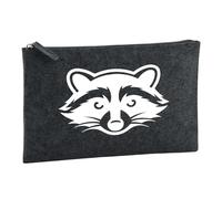 Huuraa Toiletry Bag Raccoon Gift Cosmetic Bag Charcoal 1 Liter Felt Raccoon Gift idea