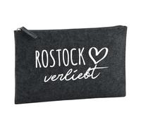 Huuraa Toiletry Bag Rostock verliebt Gift Cosmetic Bag Charcoal 1 Liter Felt Rostock verliebt Gift idea