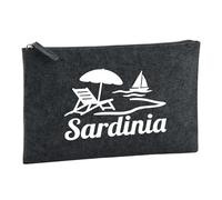 Huuraa Toiletry Bag Sardinia Gift Cosmetic Bag Charcoal 1 Liter Felt Sardinia Gift idea
