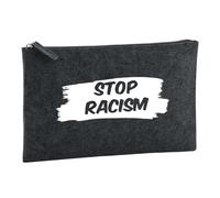 Huuraa Toiletry Bag Stop Racism Gift Cosmetic Bag Charcoal 1 Liter Felt Stop Racism Gift idea