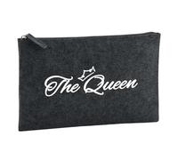 Huuraa Toiletry Bag The Queen Krone Gift Cosmetic Bag Charcoal 1 Liter Felt The Queen Krone Gift idea