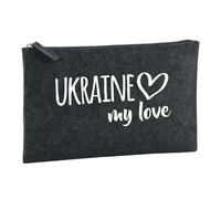 Huuraa Toiletry Bag Ukraine My Love Gift Cosmetic Bag Charcoal 1 Liter Felt Ukraine My Love Gift idea