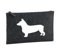 Huuraa Toiletry Bag Welsh Corgi Pembroke Gift Cosmetic Bag Charcoal 1 Liter Felt Welsh Corgi Pembroke Gift idea