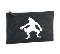Huuraa Toiletry Bag Werewolf Gift Cosmetic Bag Charcoal 1 Liter Felt Werewolf Gift idea