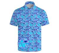 HUURAY Funny Golf Polos for Men Funny Print Short Sleeve Golf Shirts Quick-Dry Polo Shirts Short Sleeve Hawaiian Polo Shirts, Adult Fun, S