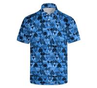 HUURAY Funny Golf Shirts for Men Flashes Polo Shirts Dry Fit Golf Polo Shirts for Men Performance Athletic Polo Shirts Golf Gifts, Blue, XXL