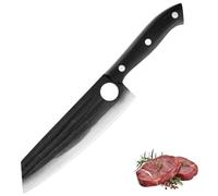 Huuskjpn Japanese Kiritsuke Knife 7.5" Professional Ultra Sharp Kitchen Chef Knife Hand Forged Full Tang High Carbon Steel Cooking Knife with Ergonomic Wooden Handle