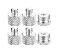 Huusuei 6pcs Mic Thread Adapter Set 5/8 Bushing to 3/8 Plug and 3/8 Bushing to 5/8 Plug Screws Adapter Threaded for Microphone Stand