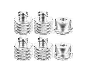 Huusuei 6pcs Mic Thread Adapter Set 5/8 Bushing to 3/8 Plug and 3/8 Bushing to 5/8 Plug Screws Adapter Threaded for Microphone Stand