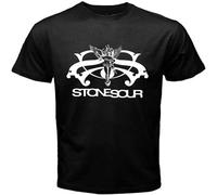 HUUXUXQ Stone Sour Logo Men's Black T-Shirt Size(Large)