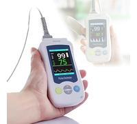 HUVIOVED Handheld Pulse Oximeter - Portable Oxygen Monitor Finger Adults with 2.4-Inch OLCD Display, 9-Level Brightness Adjustable