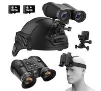 HUVIOVED Military Tactical Night Vision Goggles Head Mounted, 3D VR Digital Infrared Night Vision Binoculars with 2 * 32GB Card To Save 3D Photos/Videos, 6X Digital Zoom And FOV 40°