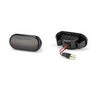 HUVNEXA 2Pcs Turn Signal Lights Streamer With Emark 12V Dynamic Side Light Car Side Marker Blinker Flowing Lamp, for NISSAN, Qijun Turn Signal Light(Black Transparent)