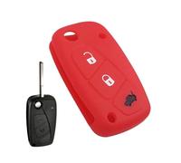 HUVNEXA 3 Buttons Flip Silicone Key Cover Fob Case Protection, for Fiat, Panda Idea, Stilo, Punto, Ducato, Bravo 500, Doble, Grande, Minibus Car Key Case(Red)