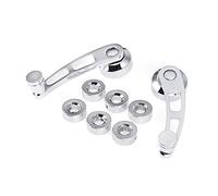 HUVNEXA 4 1/4" A Pair Car Window Crank Kit Exterior Door Handles Hot Rod, for Chevy, for Ford, for Chrysler, Chrome Billet Aluminum Car Door Handle Cover