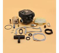 HUVNEXA 48MM 50MM Cylinder Piston Assy Air Filter Fuel Hose Gasket Spark Plug Kit, for Husqvarna, 365 372 Garden Chainsaw Replacement Parts Lawn Mower Cylinder(HUS365 48MM)