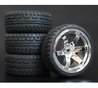 HUVNEXA 4pcs Soft Rubber Touring Tire Tyre Wheel Rim 1/10 RC Car Rc Car Tyre(706-8003)