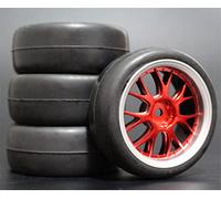 HUVNEXA 4pcs Soft Rubber Touring Tire Tyre Wheel Rim 1/10 RC Car Rc Car Tyre(9058-6018)