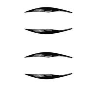 HUVNEXA 4X for 3-Series E90 E91 320I 330I 2005-2012 Front Headlight Cover Garnish Strip Eyebrow Sticker Glossy Black Headlight Tint