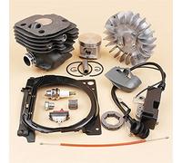 HUVNEXA 50mm Cylinder Piston Flywheel Ignition Coil Engine Kit Chainsaw Parts And Air Conductor Switch Bearing, for Husqvarna, 365 372 362 Chainsaw Cylinder Piston