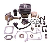 HUVNEXA 54mm Cylinder Piston Crankshaft Ignition Coil Kit Gasket Fuel Oil Filter Line Hose Set, for, MS660 066 MS 660 Chainsaw Chainsaw Cylinder Piston