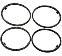 HUVNEXA Air Conditioning Trim 4Pcs, for Ford, for Focus 2 2005-2013 Air Conditioning Abs Chrome Trim Outlet Decoration Circle Ring Auto Accessories Aluminum Alloy Vent(BLACK Carbon fiber)