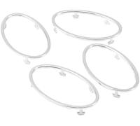 HUVNEXA Air Conditioning Trim Cover Trim Interior Air Conditioning Abs Chrome Outlet Decoration Circle Ring Auto Accessories 4Pcs, for Focus 2 2005 2006 2007 2008(BLACK ABS Chrome 4pcs)